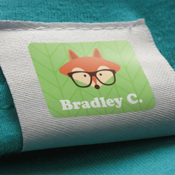 fabric name stickers