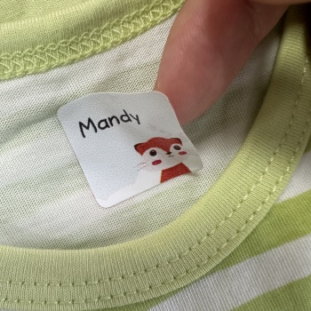 Wrap and stick clothing labels